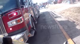 Highland Park Helmet cam fire in an occupied on Avalon