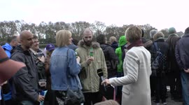 The 160th University Boat Race, UK - Clare Balding talks to the Crowd