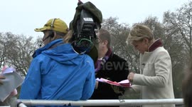 The 160th University Boat Race, UK - Clare Balding moves into crowd