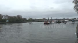 The 160th University Boat Race, UK - Panoramic River View prior to race start