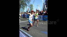 Marathon runner whips up the  - London