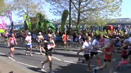London Marathon 2014 - Anthony Nolan Charity Supporters Section - Embankment