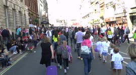 London Marathon 2014 - Crowd converge on Trafalgar Square