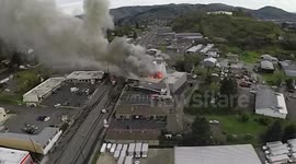 Furniture Store Fire Aerial Footage caught with Drone.