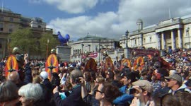 'Roman soldiers' march through Trafalgar Square - London