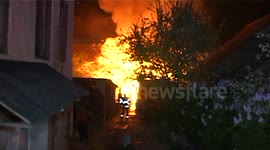 Violent fire near a military facility in Romania.