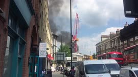 Fire under crane at King's Cross