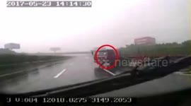 Coach driver narrowly avoids out-of-control lorry rescuing 17 passengers