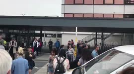 Newsflare Edit - Berlin Schoenefeld airport evacuated because of fire