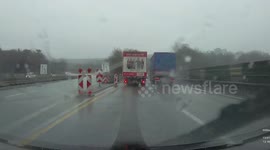 Two Trucks almost crashed into each other
