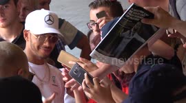 Lewis Hamilton mobbed by fans in Monte Carlo, Monaco