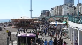 Brighton summers day - busy sea-front