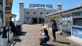 Brighton Pier entrance on a summers day 2017 - 4K