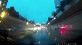 Close-call spinout caught on dash-cam in Philadelphia