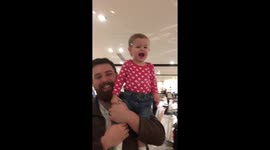 Baby and Daddy having fun at the mall