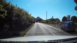 Mother scolds reckless driver after he crashes out on country road