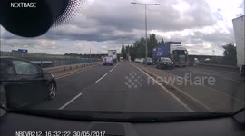 Last minute turn leads to near miss with HGV