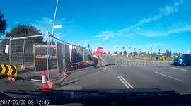 Construction Work Confused Drivers. Drive into oncoming traffic lane. - Perth