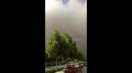 Sandstorm engulfs city in northwestern China