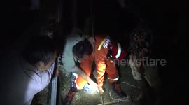 Firefighters rescue calf stuck in deep well