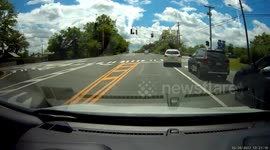 Driver runs red light and gets hit by oncoming vehicle