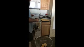 Your loss, my gain....says Keelah, the dog! (Omelette flip FAIL)