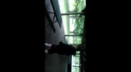 MUST WATCH. Kid tries to jump across 2 tables and breaks leg