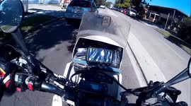 Car/bike crash in Miranda, NSW, Australia (WR450F)