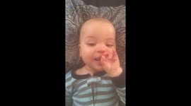Baby tries to say 'I love you'