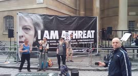 Anti-Theresa May demo underway outside the BBC,London,UK