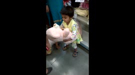 Kids Playing with Teddy bear at Shopping Cente