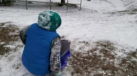 Sledding down the hill