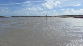 Ocean road to Omey Island