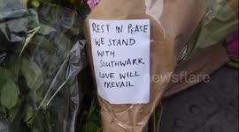 Flowers at scene of deadly attack in London