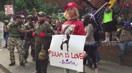 Transwoman holds up