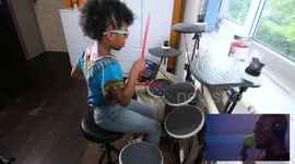 Girl, 7, gets noticed by Stormzy after covering one of his songs on the drums