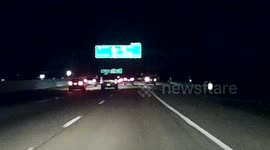 Cars almost change lanes into each other