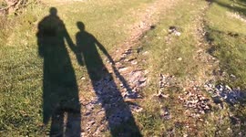 Walking Shadows at Sunset