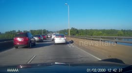 Wreck on bridge