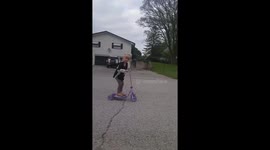 Little Lexi and her extreme scooter tricks