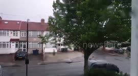 Heavy wind with rain in Southall UK