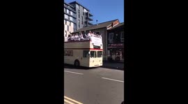 Sunday League football team stage their own open top bus celebration