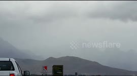 Lorry overturns due to inclement weather in South Africa
