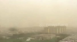 Time-lapse footage of sandstorm hitting northern China