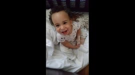 Baby finds cornstarch and makes a huge mess