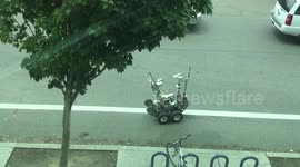 Bomb robot sent through Portland stabbing memorial!
