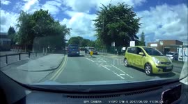Drunk cyclist all over the road