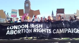 Pro-choice campaigners protest in London against DUP