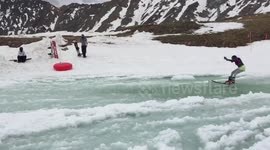 Skier has hard fall