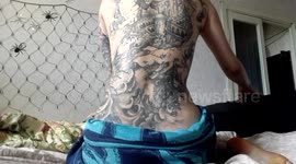 Tattoos on girl's back